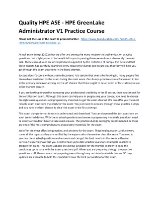 quality hpe ase hpe greenlake administrator