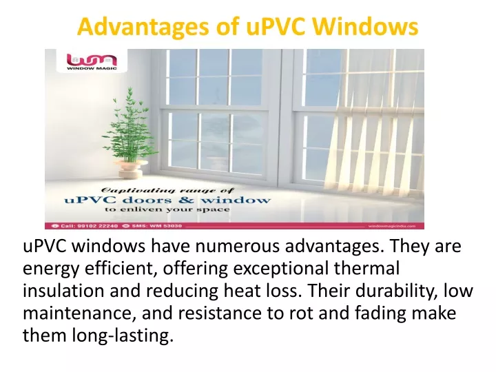 advantages of upvc windows