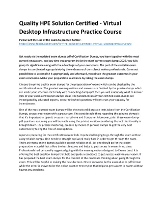 quality hpe solution certified virtual desktop