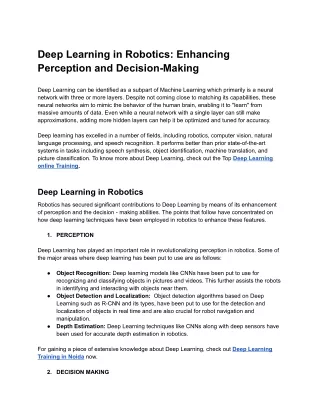 Deep Learning in Robotics_ Enhancing Perception and Decision Making