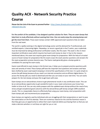 quality acx network security practice course