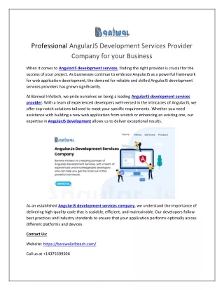 Professional AngularJS Development Services Provider Company for your Business