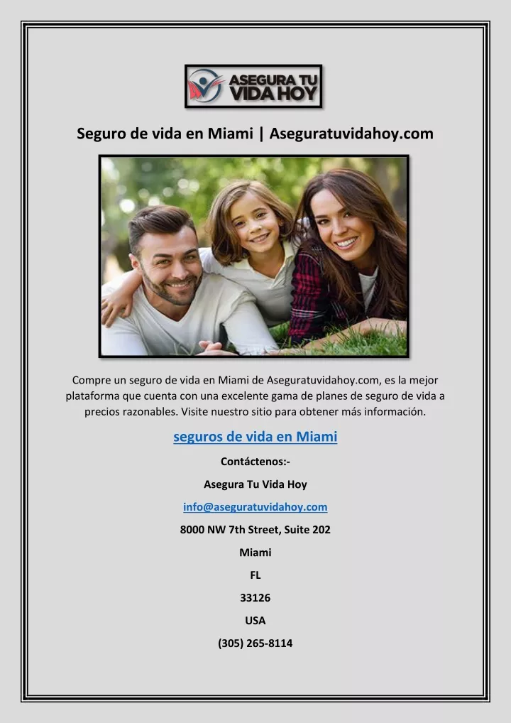 seguro de vida en miami aseguratuvidahoy com