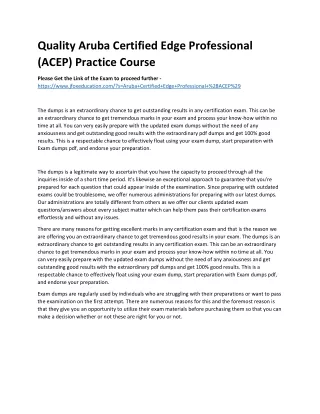 quality aruba certified edge professional acep