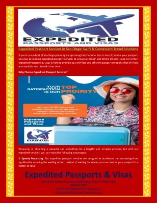 Expedited Passport Services in San Diego Swift & Convenient Travel Solutions