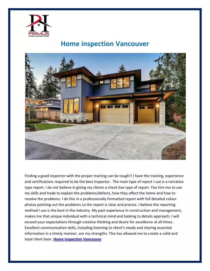 home inspection vancouver