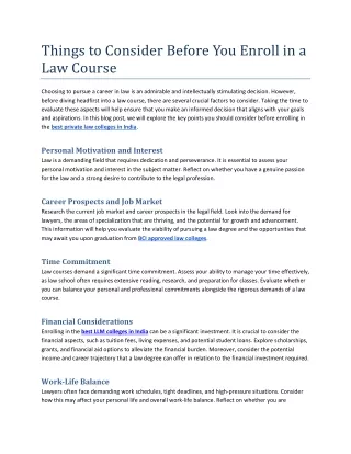 Things to Consider Before You Enroll in a Law Course