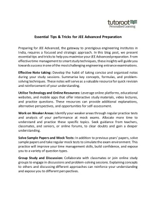 essential tips tricks for jee advanced preparation