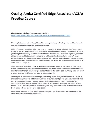 quality aruba certified edge associate acea