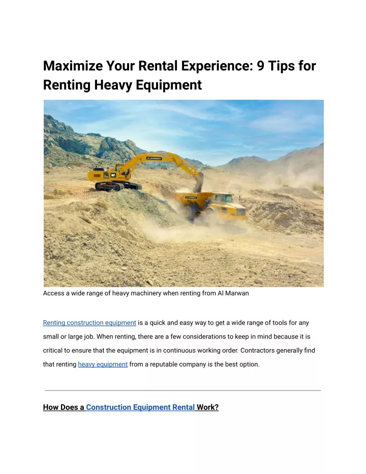 maximize your rental experience 9 tips