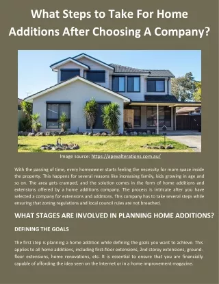 What Steps to Take For Home Additions After Choosing A Company?