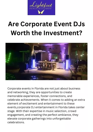 Are Corporate Event DJs Worth the Investment?