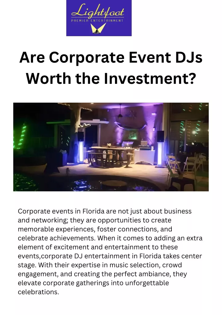 are corporate event djs worth the investment