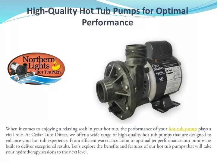 high quality hot tub pumps for optimal performance