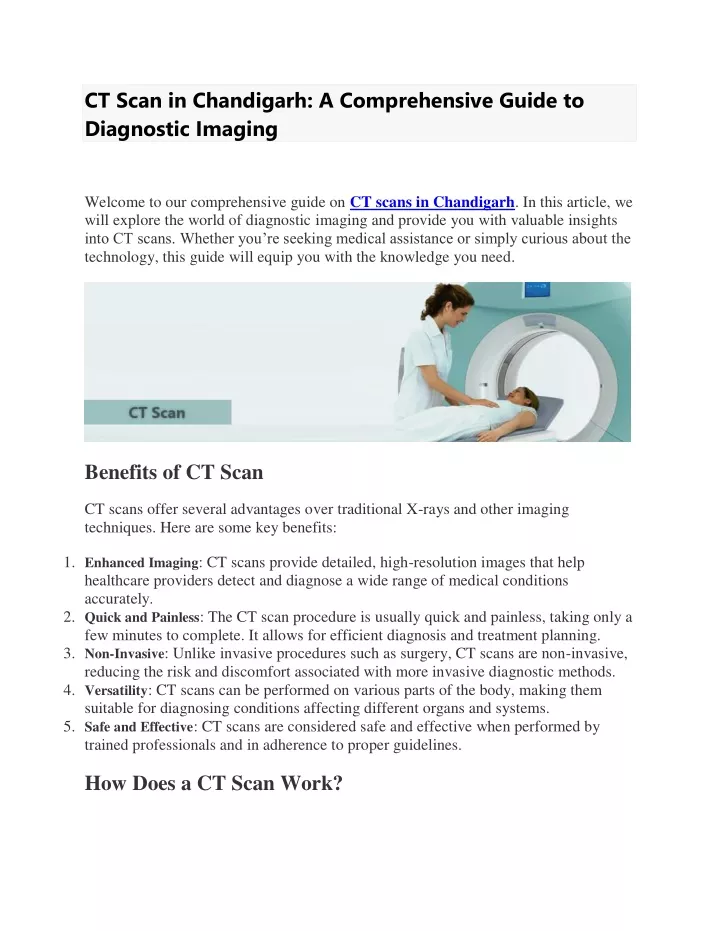 ct scan in chandigarh a comprehensive guide