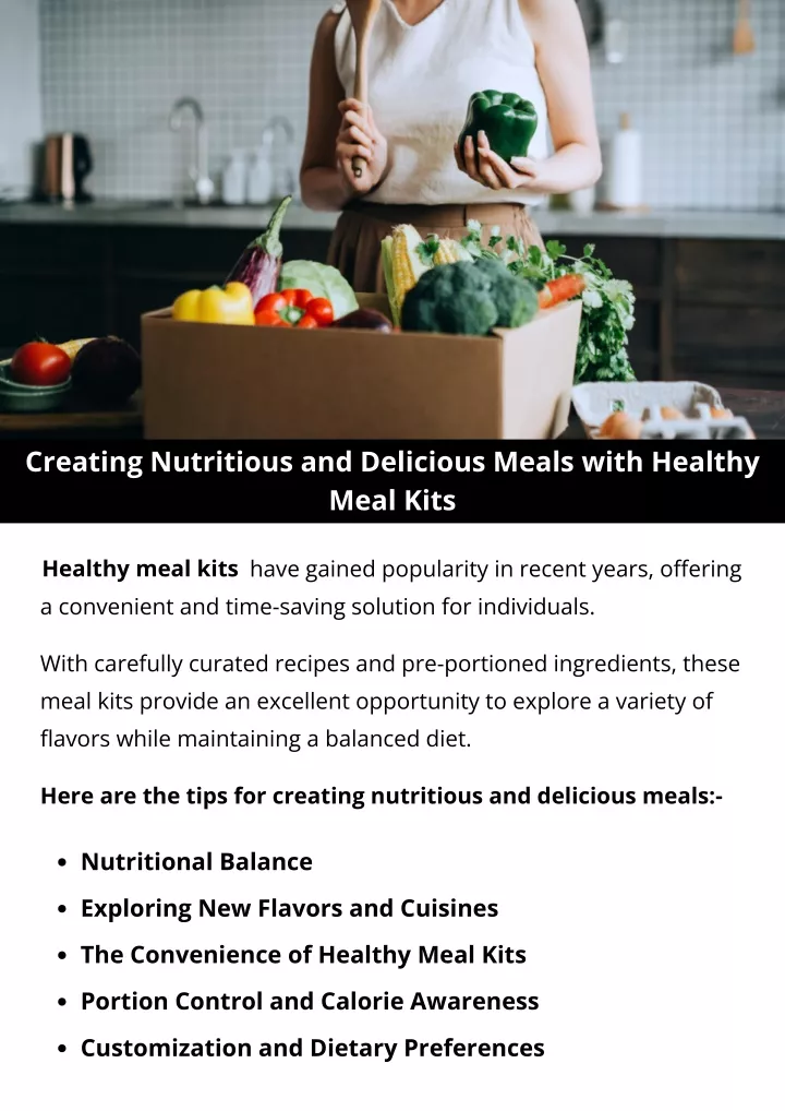 creating nutritious and delicious meals with