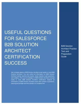useful questions for salesforce b2b solution