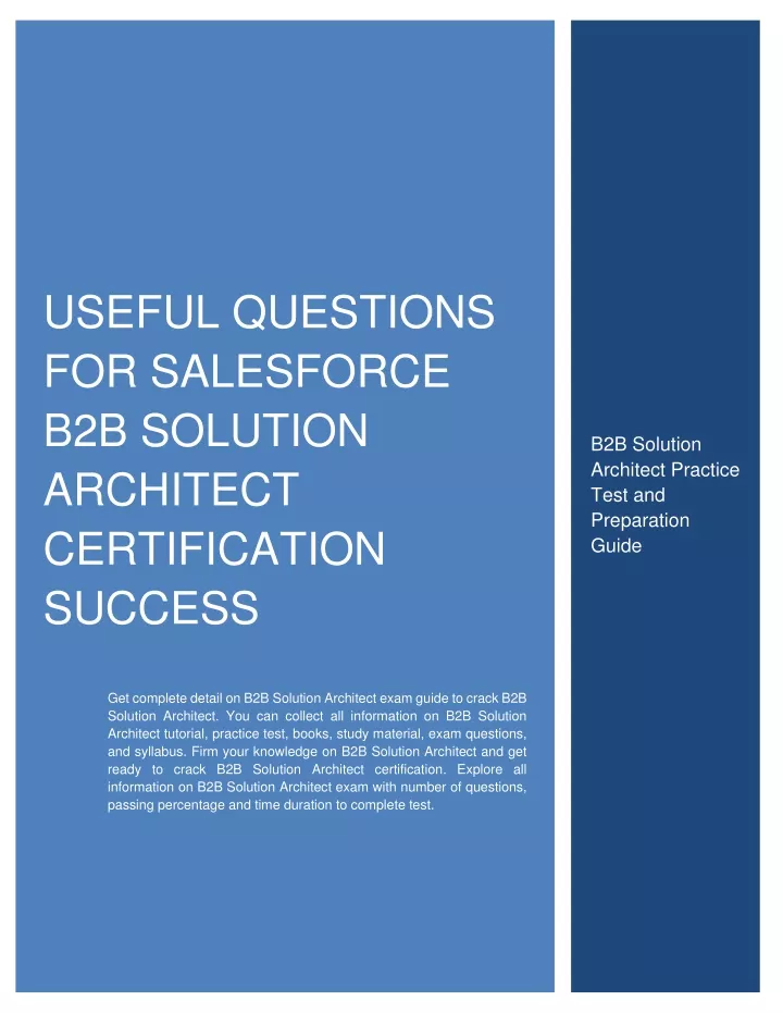 useful questions for salesforce b2b solution