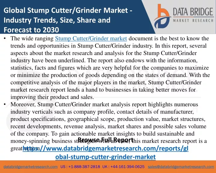 global stump cutter grinder market industry