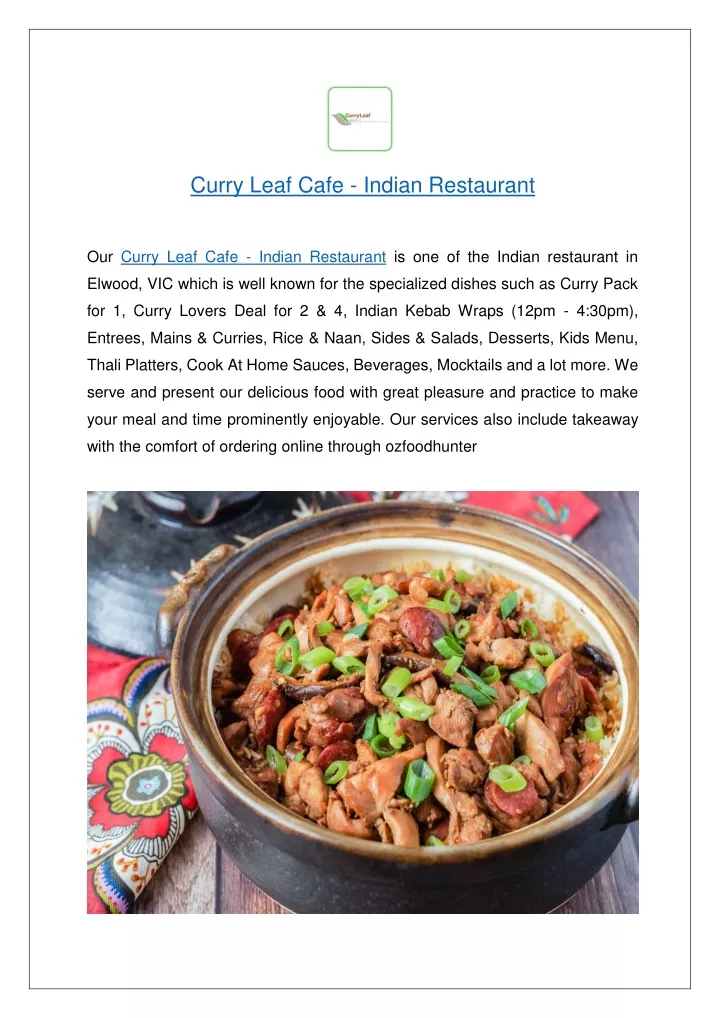 curry leaf cafe indian restaurant