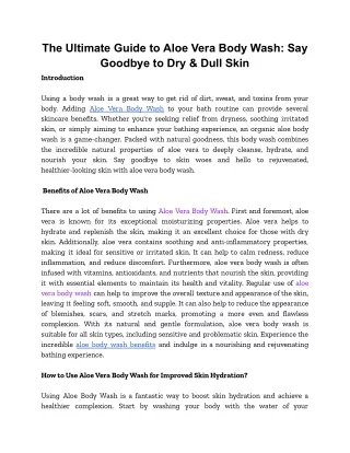 The Ultimate Guide to Aloe Vera Body Wash_ Say Goodbye to Dry & Dull Skin