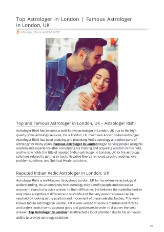 Top and Famous Astrologer in London, UK – Astrologer Rishi