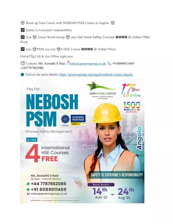 boost up your career with nebosh psm course