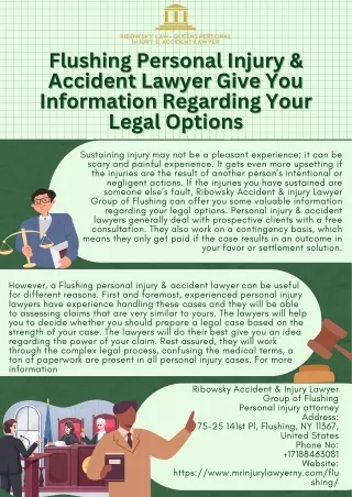 Flushing Personal Injury & Accident Lawyer Give You Information Regarding Your Legal Options