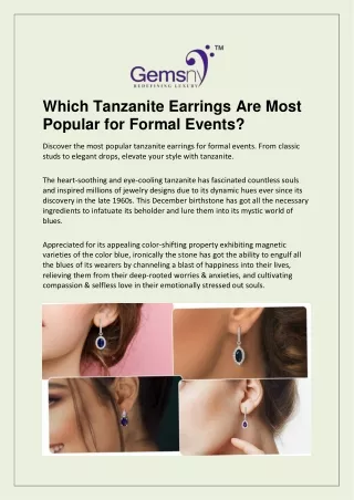 Tanzanite Earrings for Formal Events: The Ultimate Style Guide