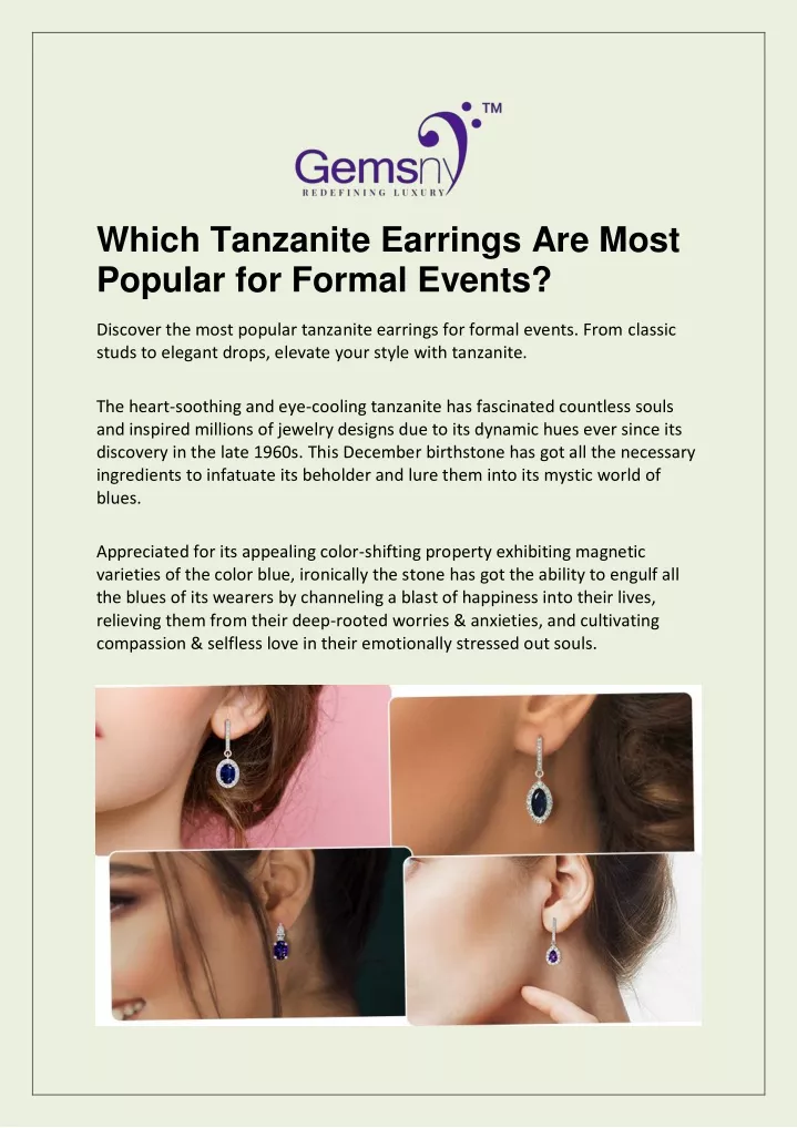 which tanzanite earrings are most popular