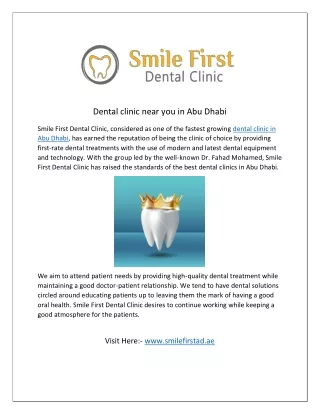 Dental clinic near you in Abu Dhabi
