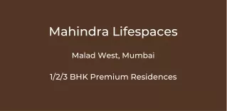 Mahindra Malad West Mumbai | E-Brochure