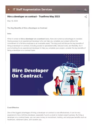 Hire a developer on contract - 2023