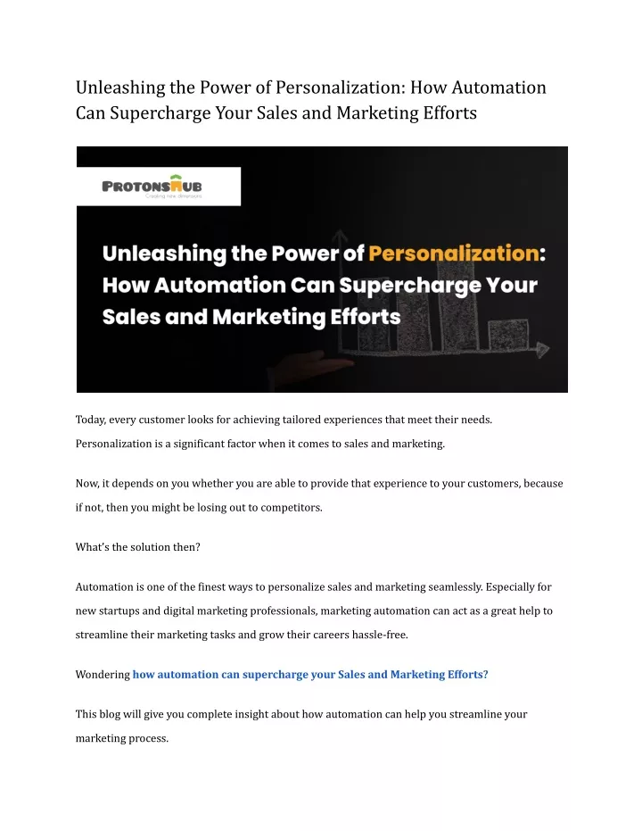 unleashing the power of personalization