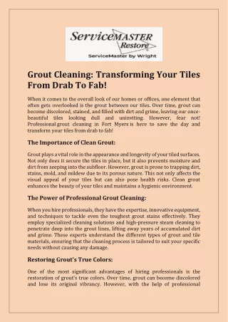 Grout Cleaning Transforming Your Tiles From Drab To Fab