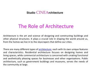 The Role of Architecture