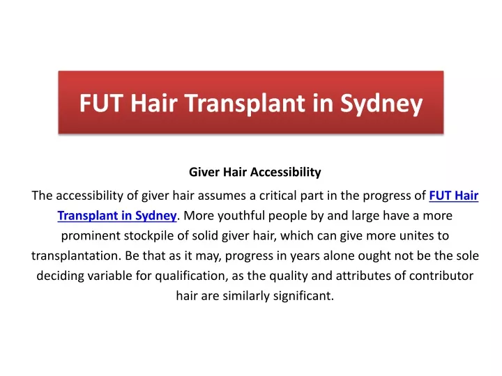 fut hair transplant in sydney