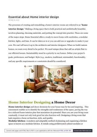 essential about home interior design on july