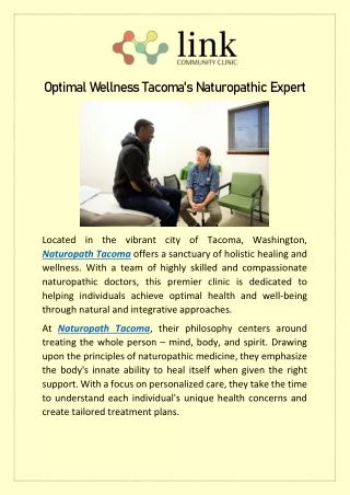 Optimal Wellness Tacoma's Naturopathic Expert