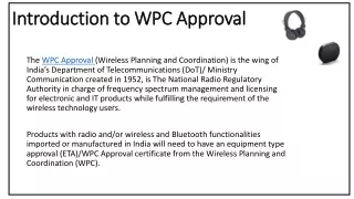 Introduction to WPC Approval