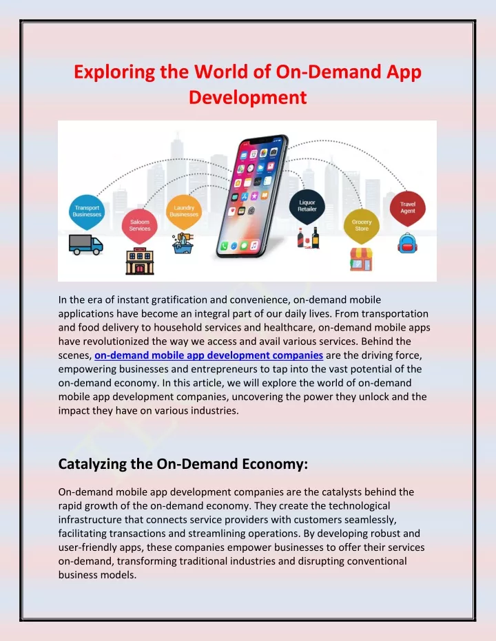exploring the world of on demand app development