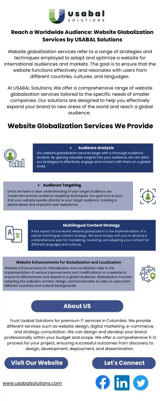 Reach a Worldwide Audience Website Globalization Services by USABAL Solutions