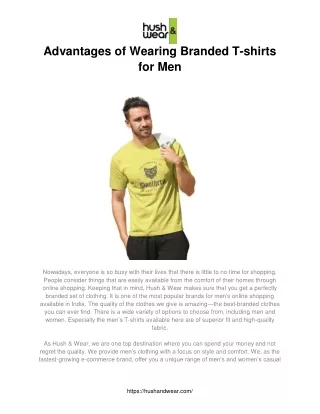 Advantages of Wearing Branded T-shirts for Men