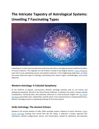 the intricate tapestry of astrological systems