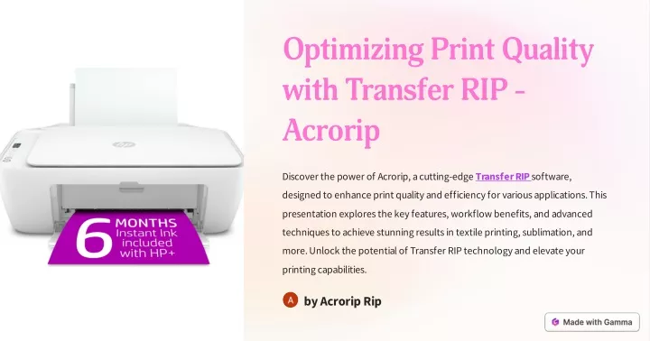 optimizing print quality with transfer rip acrorip