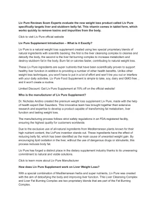 liv pure reviews scam experts evaluate