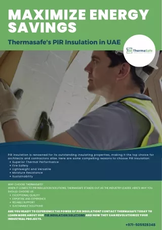 Maximize Energy Savings with Thermasafe's PIR Insulation in UAE