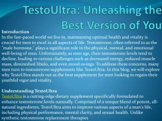 TestoUltra Unleashing the Best Version of You