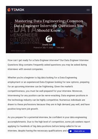 Mastering Data Engineering: Common Data Engineer Interview Questions You Should