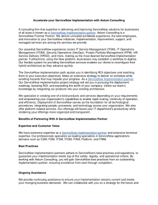 accelerate your servicenow implementation with